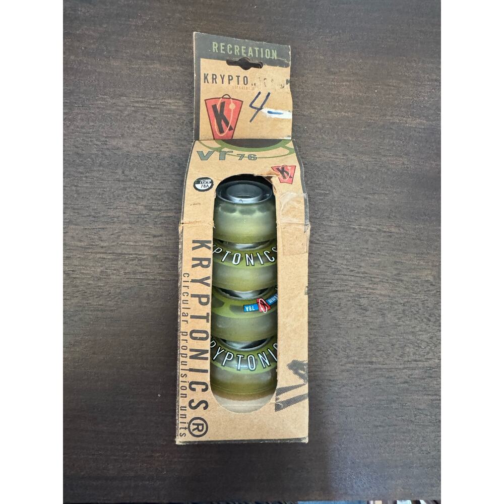 NEW Kryptonics Vr 76 Skate Wheels Green 76mm 78A Skater Skating NIB NOS